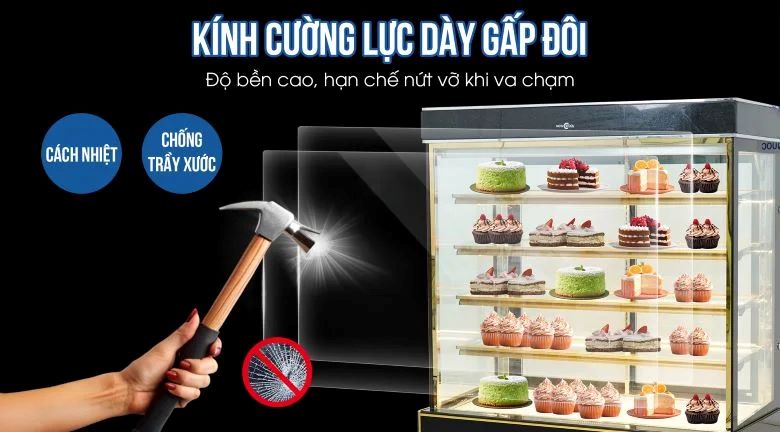 Kính cường lực dày dặn, độ bền cao, hạn chế nứt vỡ khi va đập