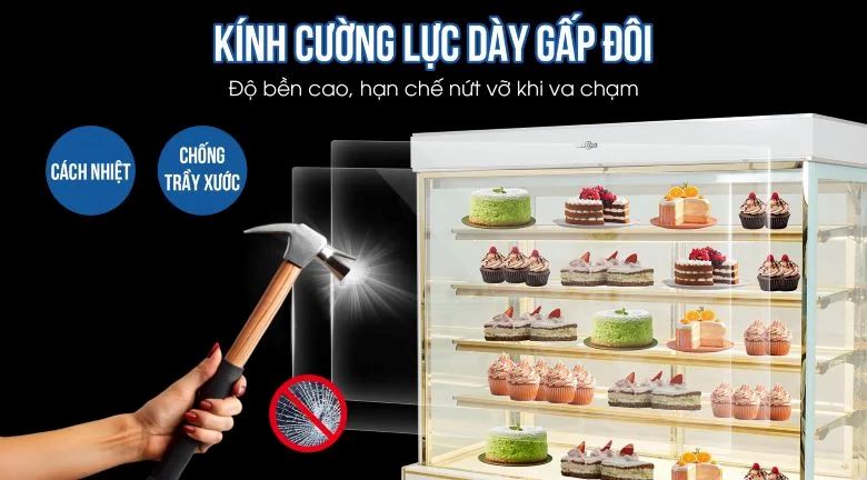 Kính cường lực dày gấp đôi có độ bền cao, hạn chế nứt vỡ 