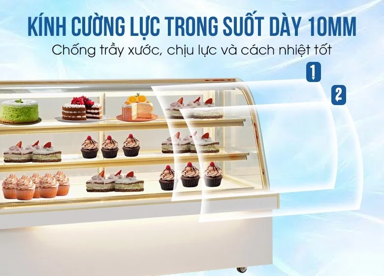 Mặt kính cong độc đáo, trong suốt và dày dặn