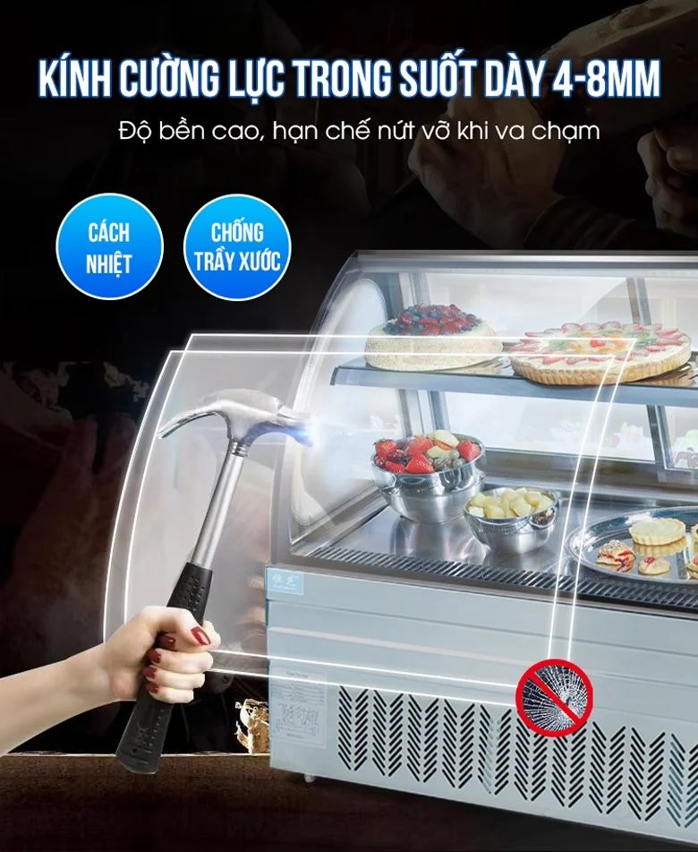 Các mặt kính cường lực trong suốt và dày dặn