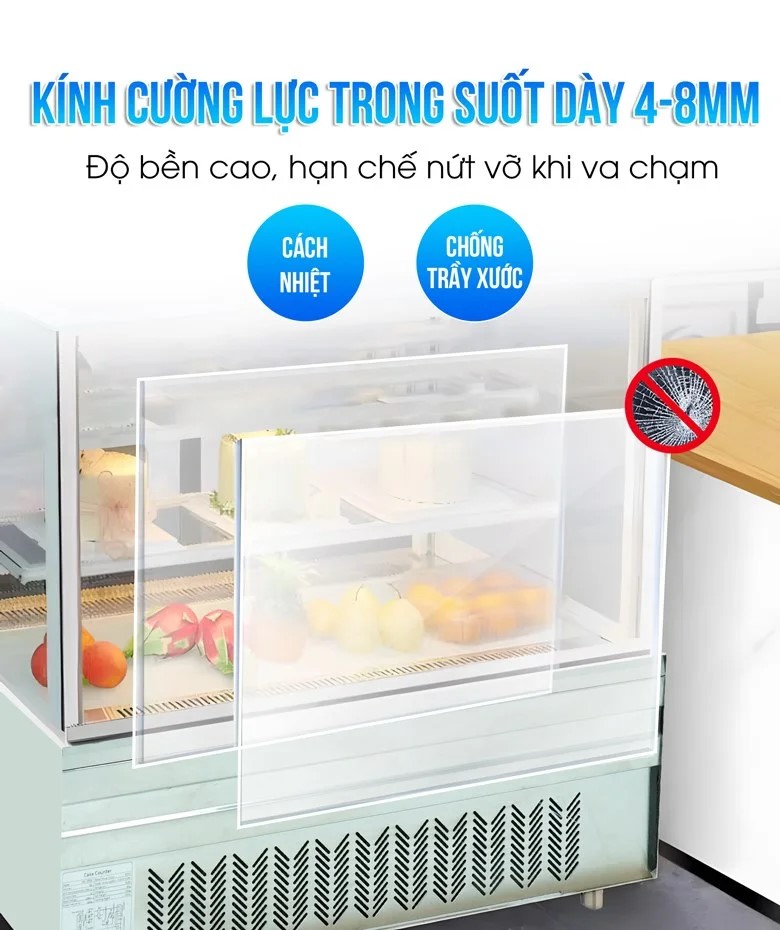 Các mặt kính cường lực trong suốt và dày dặn