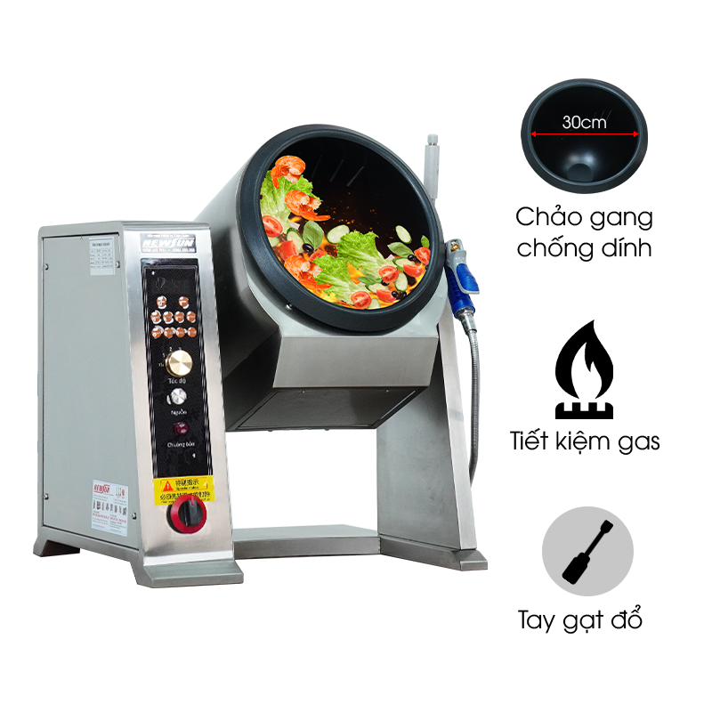 Máy nấu ăn dùng gas TGS-30G tay gạt đổ (đường kính chảo 30cm)