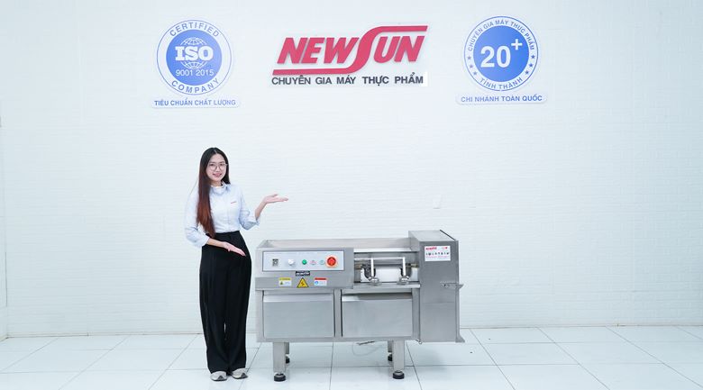 Hình ảnh thực tế của máy thái thịt đông lạnh hạt lựu QD-350