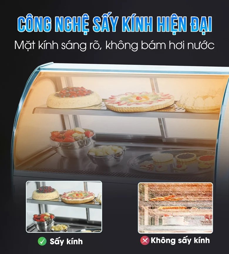 Công nghệ sấy kính hiện đại, mặt kính luôn sáng rõ