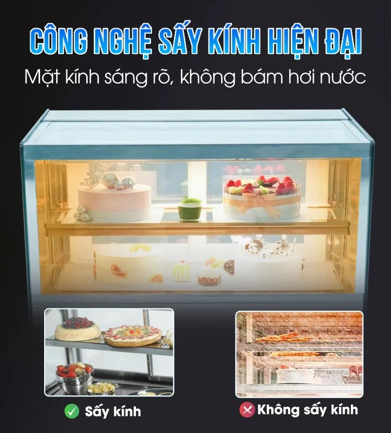 Công nghệ sấy kính hiện đại, mặt kính luôn sáng rõ