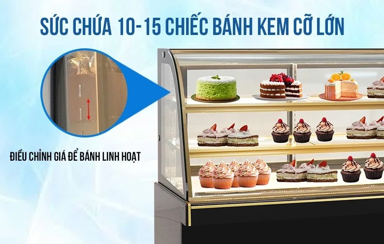 Sức chứa 10-15 chiếc bánh kem cỡ lớn