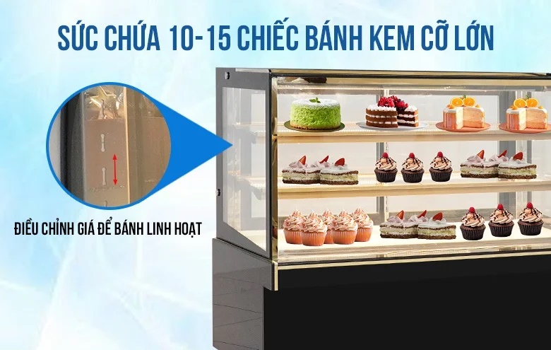 Sức chứa 10~15 chiếc bánh kem cỡ lớn