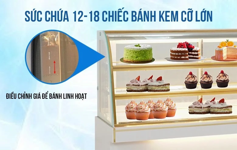 Sức chứa 12-18 chiếc bánh kem cỡ lớn