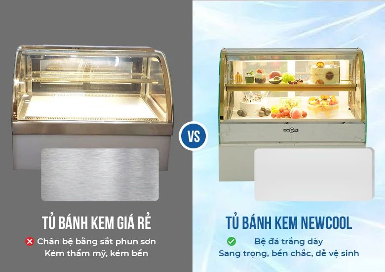 Tủ bánh kem giá rẻ và tủ bánh kem NEWCOOL