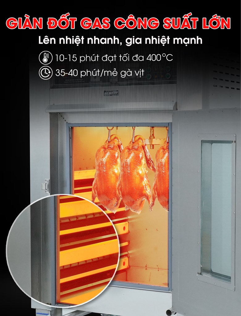 Giàn đốt gas mạnh mẽ, lên nhiệt nhanh và ổn định