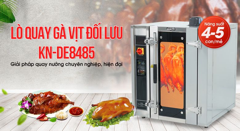 Lò quay gà vịt công nghiệp đối lưu KN-DE8485 (4-5 con/mẻ)