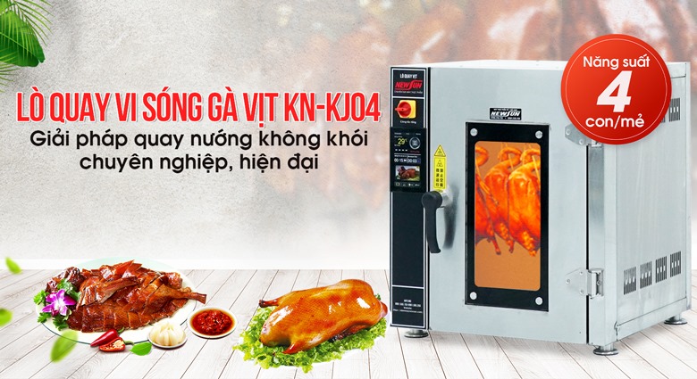 Lò quay vi sóng gà vịt công nghiệp KN-KJ04 (4 con/mẻ)