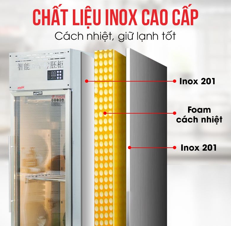 Chất liệu inox cao cấp, giữ nhiệt tốt, bền bỉ