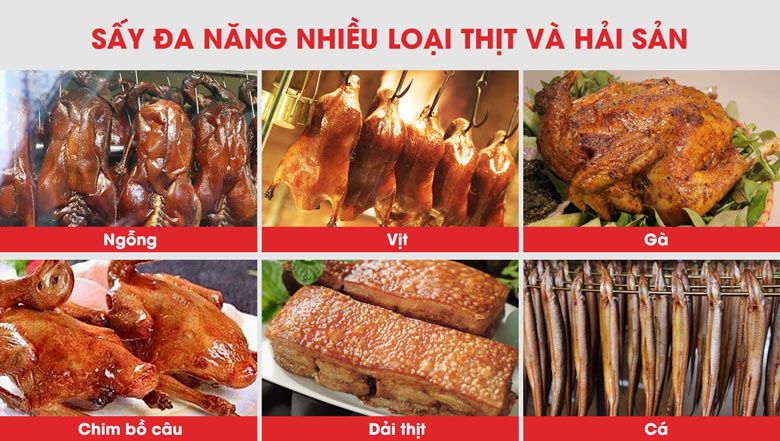 Sấy đa năng nhiều loại thịt và hải sản 