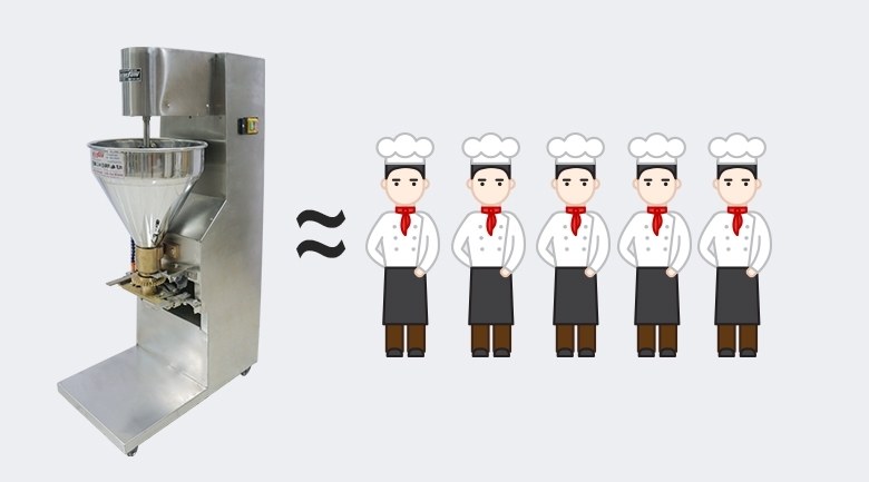 Máy làm thịt viên có khả năng thay thế 5 nhân công thủ công
