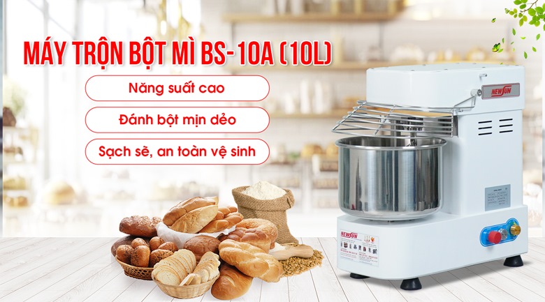 Máy trộn bột mì BS-10A NEWSUN (dung tích 10 lít) Máy trộn bột mì BS-10A NEWSUN (dung tích 10 lít)