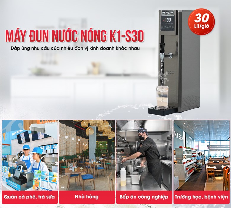 Máy đun nước nóng K1-S30 được ưa chuộng trong nhiều cửa hàng, quán cà phê, trà sữa,.... Máy đun nước nóng K1-S30 được ưa chuộng trong nhiều cửa hàng, quán cà phê, trà sữa,....