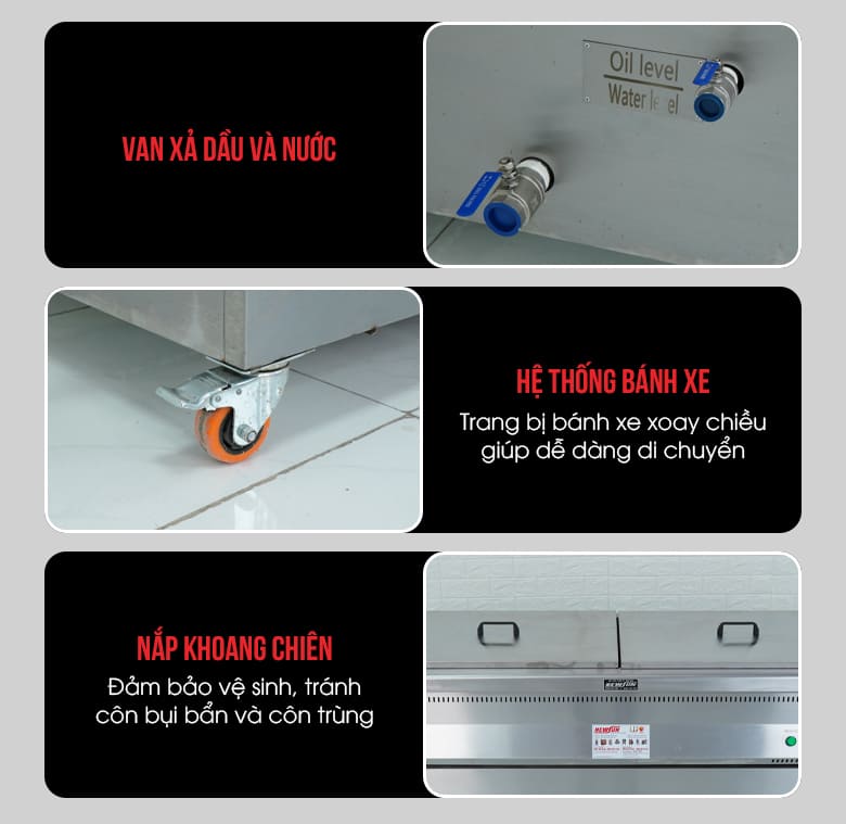 Một số chi tiết khác của bếp chiên