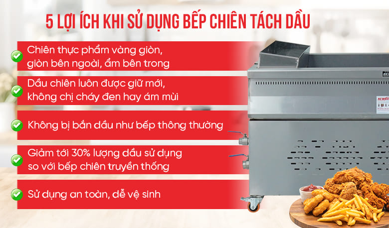 5 lợi ích khi sử dụng bếp chiên tách dầu