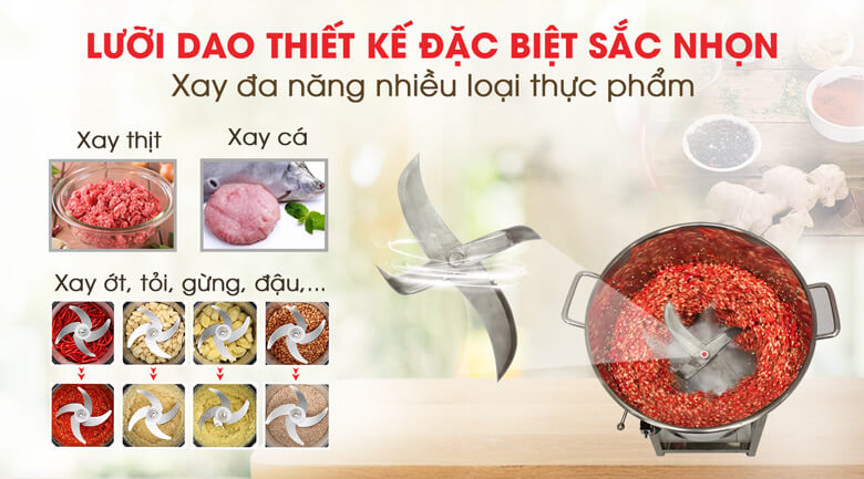 Lưỡi dao sắc bén xay được nhiều loại thực phẩm khác nhau
