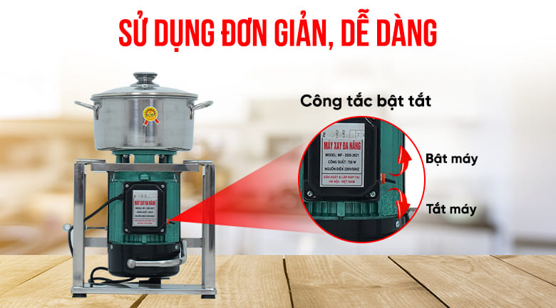 Công tắc bật/tắt nằm trên thân máy