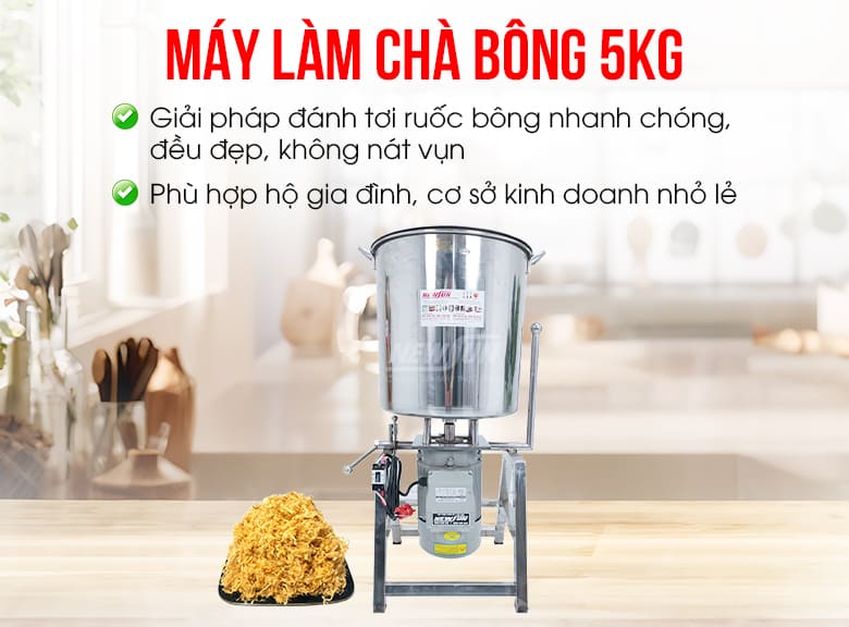 Máy đánh chà bông 5kg