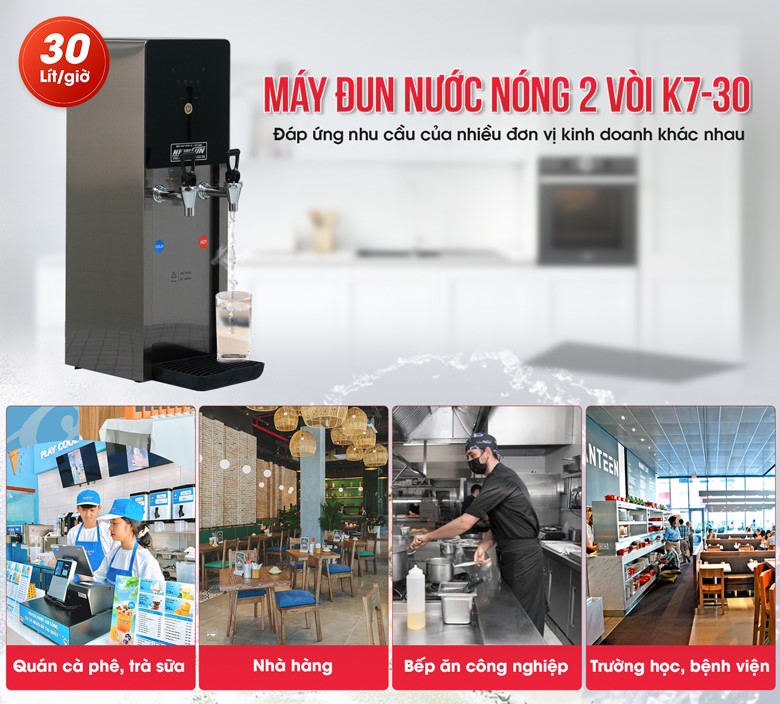 Máy đun nước nóng để bàn K7-30 được sử dụng nhiều trong các quán cà phê, nhà hàng, văn phòng,… Máy đun nước nóng để bàn K7-30 được sử dụng nhiều trong các quán cà phê, nhà hàng, văn phòng,…