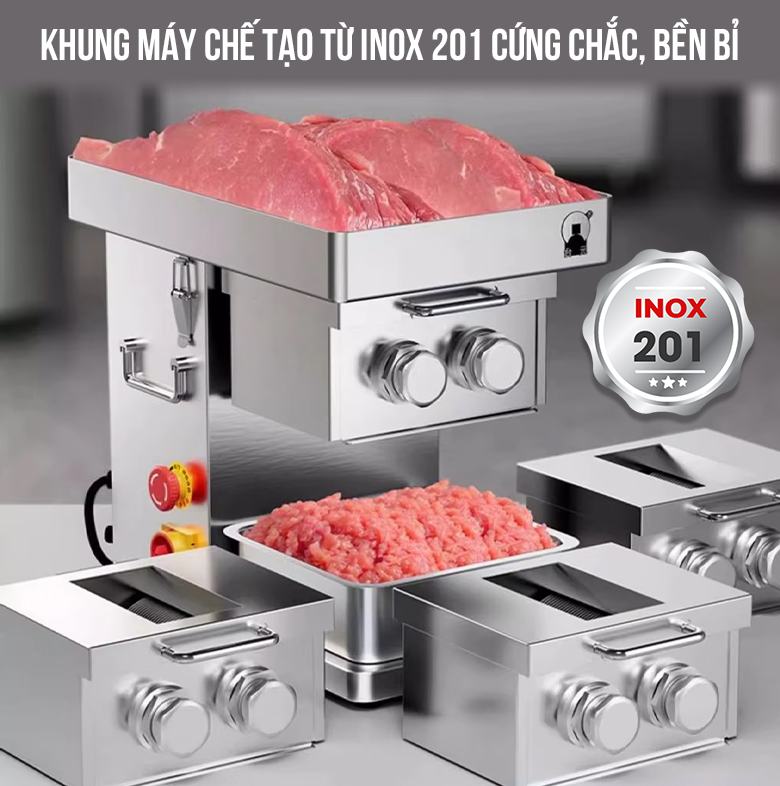 Thân máy làm từ inox 201 sáng bóng, chắc chắn Thân máy làm từ inox 201 sáng bóng, chắc chắn