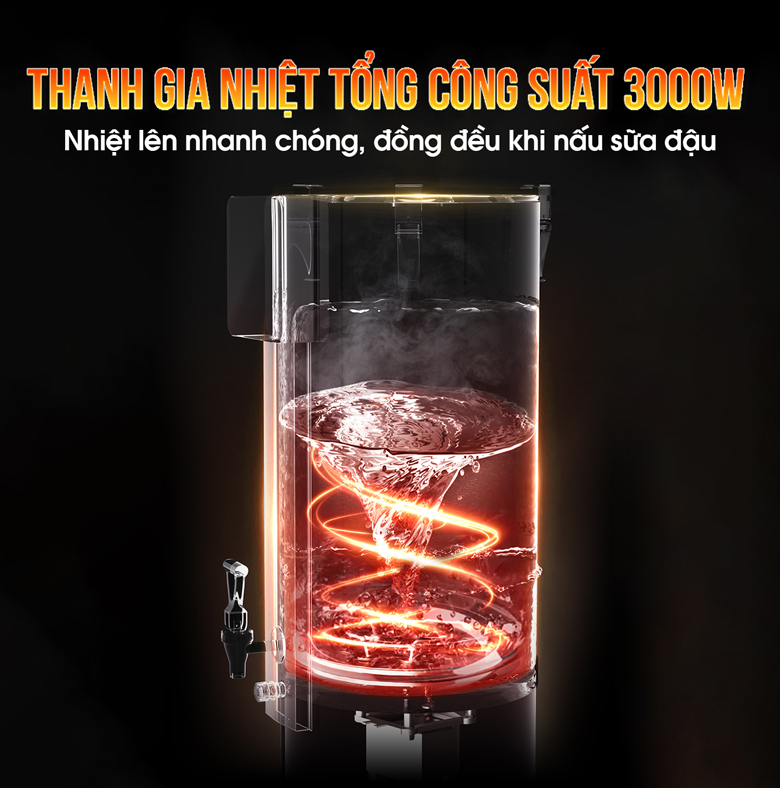 Công suất thanh nhiệt lớn cho năng suất nấu sữa cao