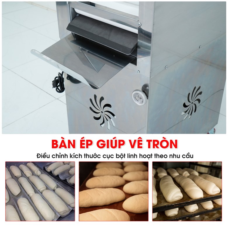 Bàn ép giúp vê tròn, điều chỉnh kích thước cục bột