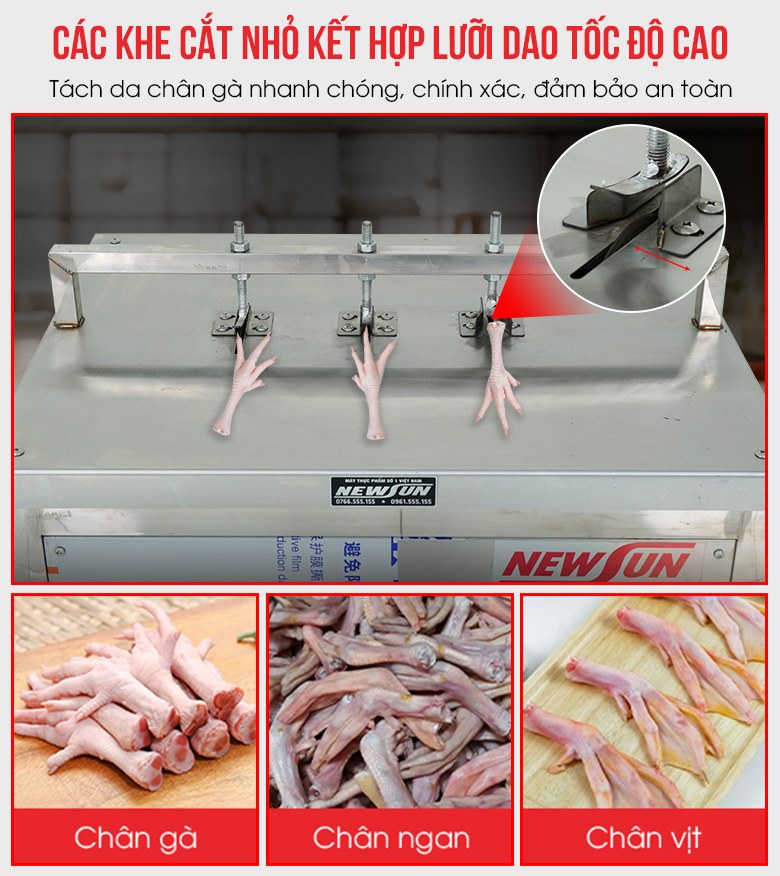 Khe cắt nhỏ kết hợp lưỡi dao quay tốc độ cao, tách móng và rạch da chân gà nhanh – chính xác – an toàn tuyệt đối Khe cắt nhỏ kết hợp lưỡi dao quay tốc độ cao, tách móng và rạch da chân gà nhanh – chính xác – an toàn tuyệt đối