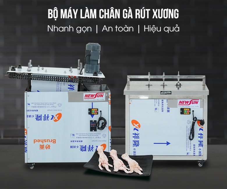 Bộ máy làm chân gà rút xương NEWSUN Bộ máy làm chân gà rút xương NEWSUN