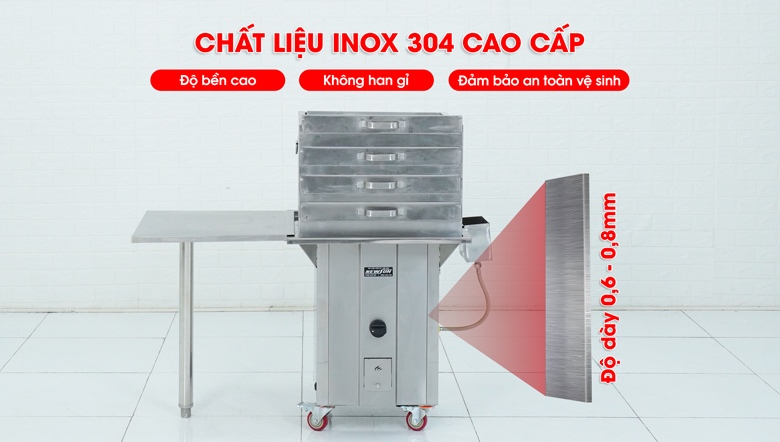 Chất liệu inox 304 cao cấp, không han gỉ Chất liệu inox 304 cao cấp, không han gỉ