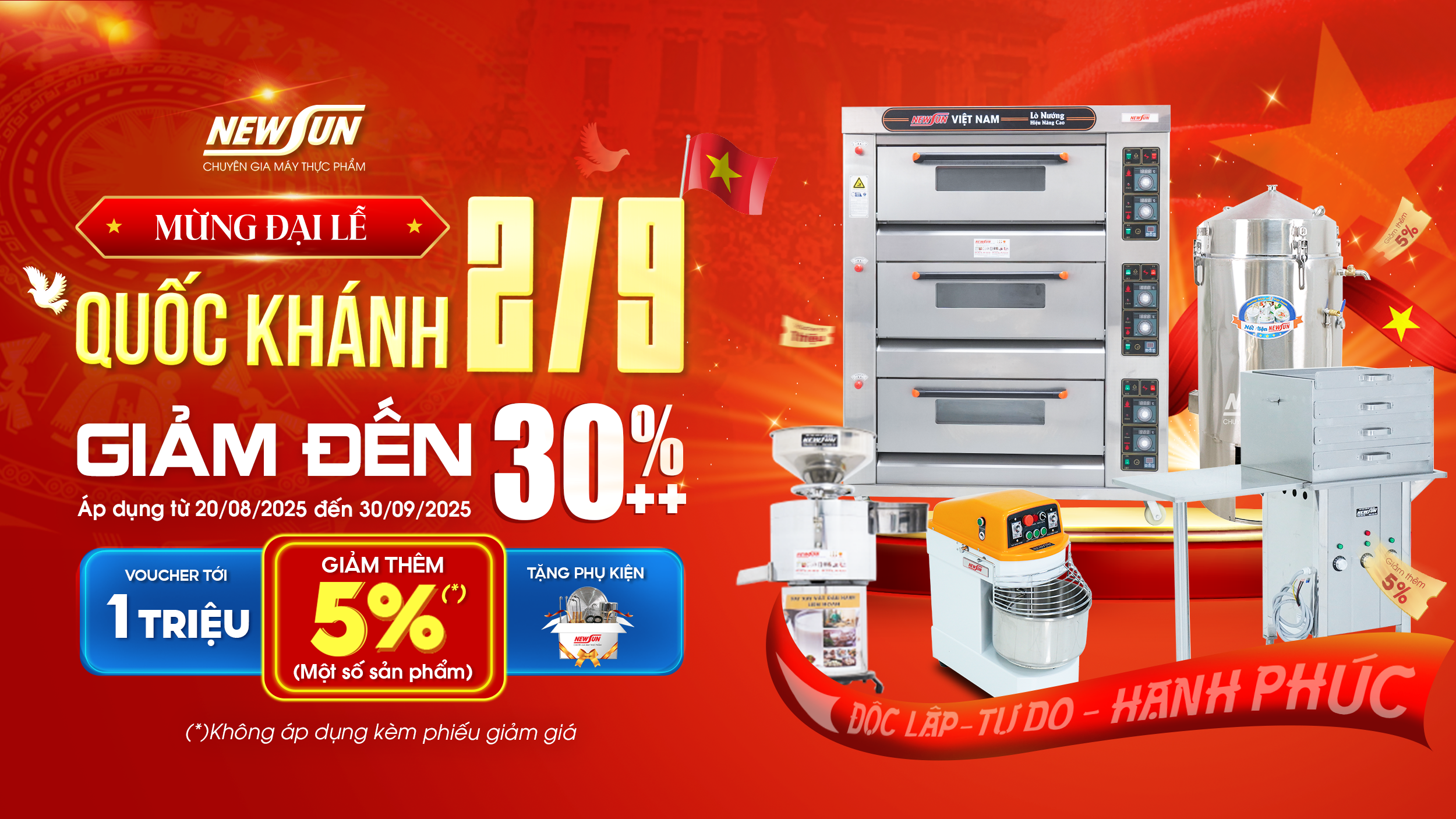 MỪNG QUỐC KHÁNH 2/9 – GIẢM NGAY 30% NHIỀU SẢN PHẨM HOT