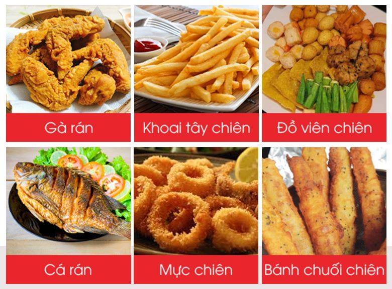 Chiên đa dạng các loại thực phẩm