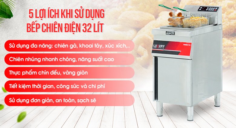 Lợi ích vượt trội của bếp chiên điện 32 lít TB-86-1