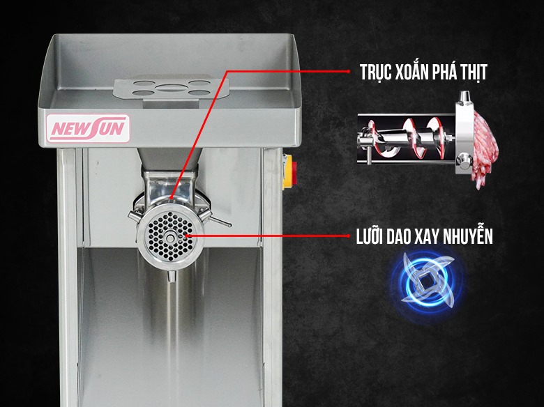 Bộ dao sắc bén, xay thịt nhuyễn đều, không vón cục