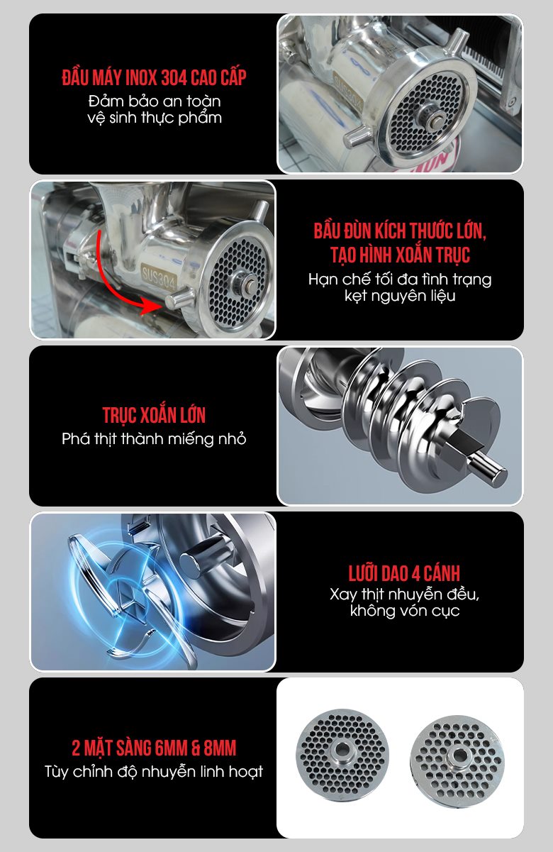 Các chi tiết bộ phận xay đùn của máy RC-359