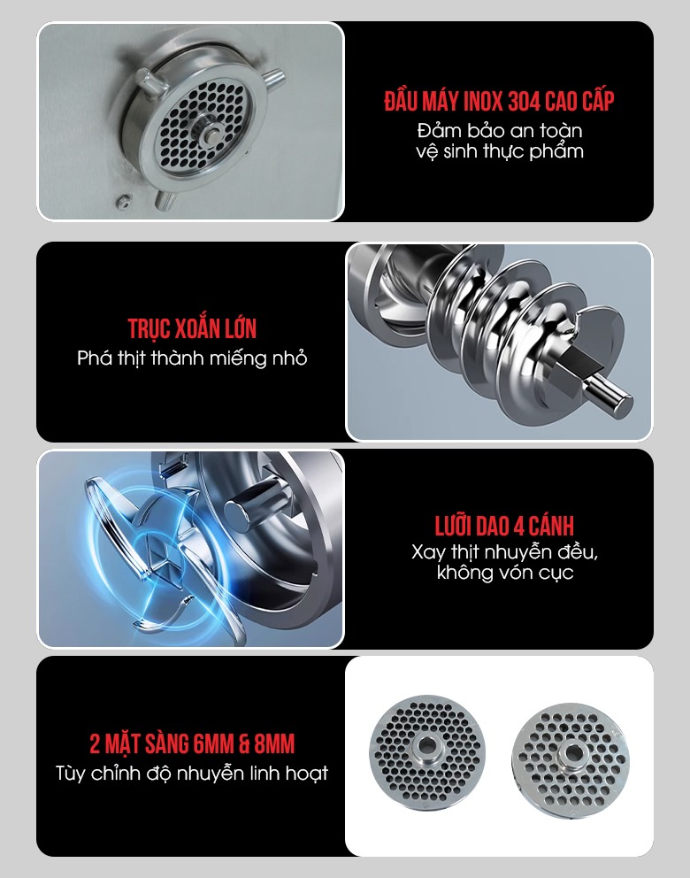 Các chi tiết bộ phận xay đùn của máy TC-III-35S