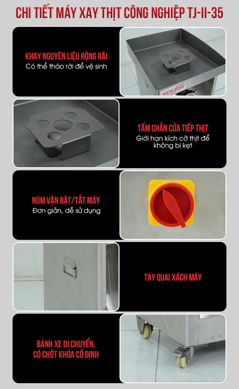 Các chi tiết máy xay thịt công nghiệp TJ-II-35