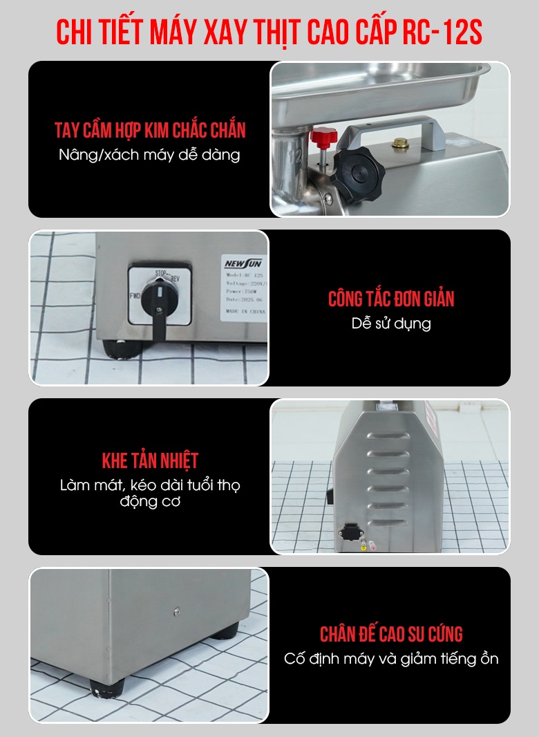 Các chi tiết máy xay thịt cao cấp RC-12S