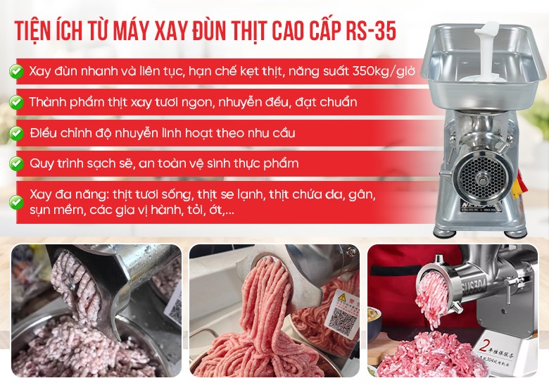Tiện ích từ máy xay đùn thịt RS-35 cao cấp