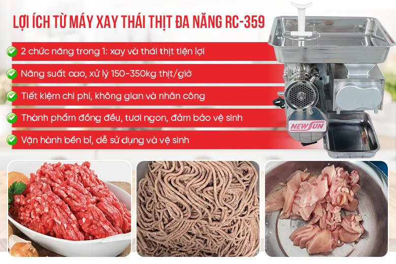 Lợi ích từ máy xay thái thịt đa năng RC-359