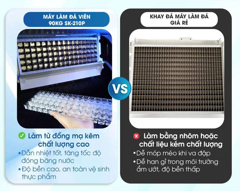 Khay đá dẫn nhiệt tốt