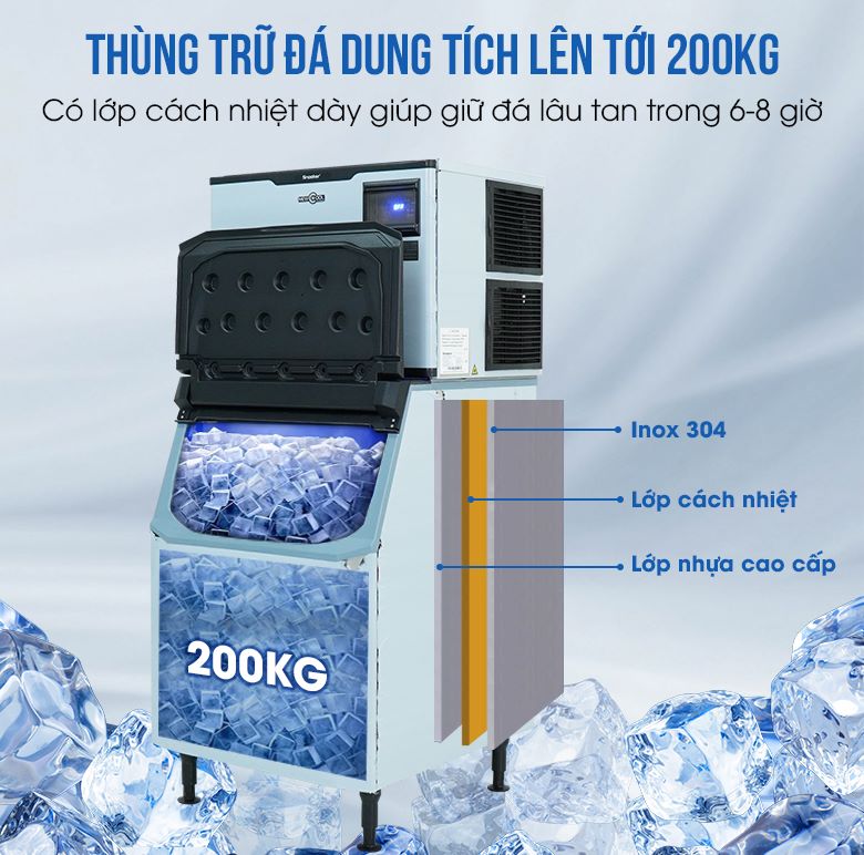 Thùng trữ đá dung tích lớn