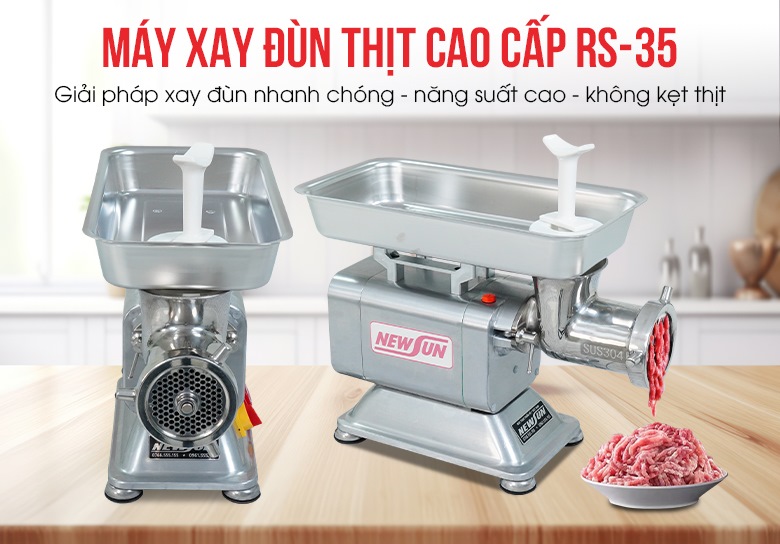 Máy xay đùn thịt RS-35 - Chuyên gia xay thịt tươi sống, thịt se lạnh với năng suất lên tới 350kg/h