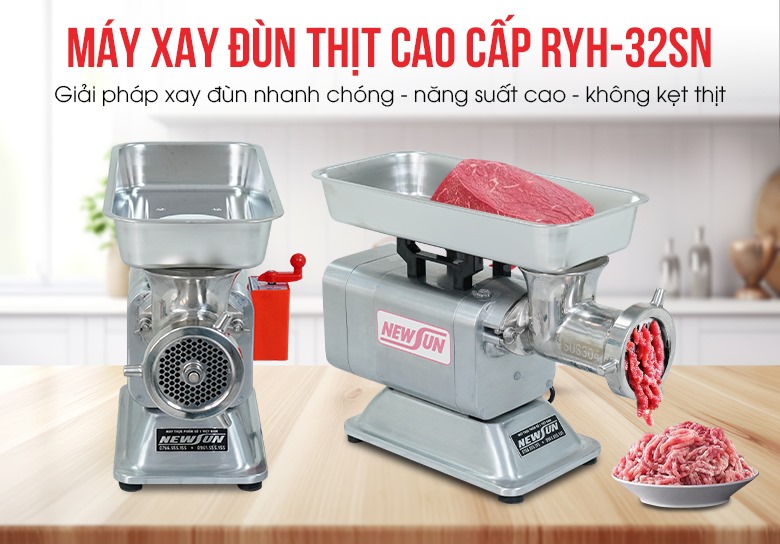 Máy xay đùn thịt RYH-32SN cao cấp – Chuyên gia xay thịt tươi sống với năng suất lên tới 350kg/h