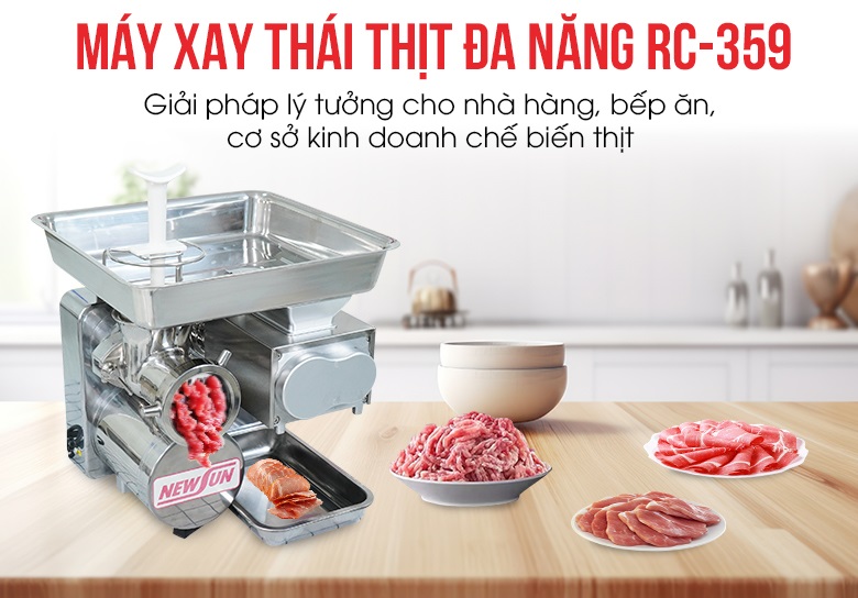 Máy xay thái thịt đa năng RC-359 (xay 350kg/h, thái 150-300kg/h)
