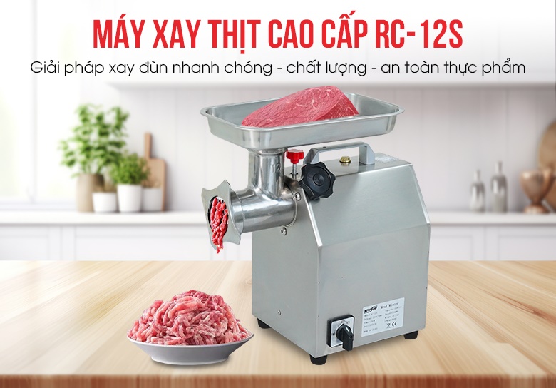 Máy xay thịt RC-12S – Chuyên gia xay thịt tươi sống với năng suất lên tới 120kg/h