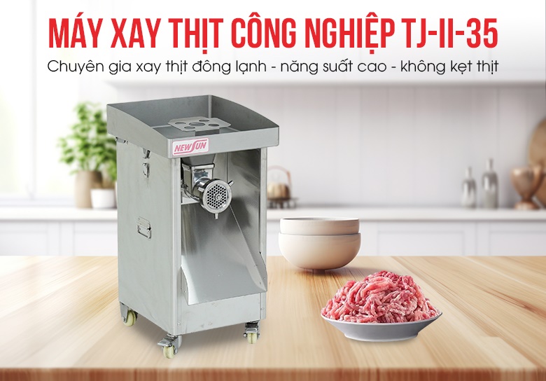 Máy xay thịt công nghiệp TJ-II-35 - Chuyên gia xay thịt đông lạnh 320kg/giờ